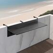 Masa suspendata, pliabila, pentru balcon, Inox/Lemn, max 25 kg, 1220 x 450 x 240 mm, Negru
