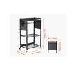 Carucior organizator cu 4 niveluri pentru scule, max 68 kg, 4 x roti, 560 x 350 x 970 mm, carlige laterale