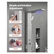Panou dus cu hidromasaj, Inox Argintiu, 5in1, Led, 1345 x 200 x 460 mm, lumina Led