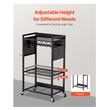 Carucior organizator cu 4 niveluri pentru scule, max 68 kg, 4 x roti, 560 x 350 x 970 mm, carlige laterale