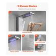 Panou dus cu hidromasaj, Inox Argintiu, 5in1, Led, 1345 x 200 x 460 mm, lumina Led