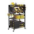 Carucior organizator cu 4 niveluri pentru scule, max 68 kg, 4 x roti, 560 x 350 x 970 mm, carlige laterale