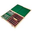 Set 8 dalti pentru strunjire lemn, Otel HSS, maner lemn, Cutie transport