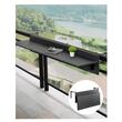 Masa suspendata, pliabila, pentru balcon, Inox/Lemn, max 25 kg, 1220 x 450 x 240 mm, Negru