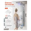 Panou dus cu hidromasaj, Inox Argintiu, 5in1, Led, 1345 x 200 x 460 mm, lumina Led