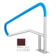 Balustrada inox pentru piscina, 1420 x 945 x 100 mm, Capacitate 100 kg, protectie UV, accesorii montaj incluse