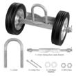 Roti cauciuc cu suport pentru porti culisante, Otel, max 300 kg, 146×310 mm, Diametrul exterior al tevii compatibil 32-50 mm, structura fixa