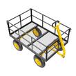 Carucior transport de mare capacitate, 2225 x 760 x 775 mm, Capacitate 635 kg, Otel, Roti gonflabile 13 inch, Laterale detasabile