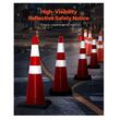 Set 6 conuri rutiere de avertizare, Flexibile, PVC, Inaltime 92 cm, 2 x coliere Reflectorizante