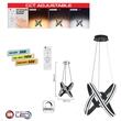 Lustra led 168 W, 3CCT, dimabil, Telecomanda, 11760 lm, Negru, 45x110 cm
