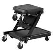 Pat/Scaun pliabil pentru atelier, 3 in 1, max 218 kg, 6 x roti, 1015 x 420 x 180 mm, Negru