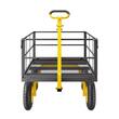 Carucior transport de mare capacitate, 2225 x 760 x 775 mm, Capacitate 635 kg, Otel, Roti gonflabile 13 inch, Laterale detasabile