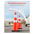 Set 6 conuri rutiere de avertizare, Flexibile, PVC, Inaltime 92 cm, 2 x coliere Reflectorizante