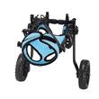 Carucior reabilitare pentru caini mici, 2 x roti, Reglabil Inaltime/ Lungime, Aluminiu, capacitate max 10 kg