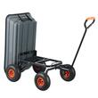 Carucior multifunctional pentru gradina, 1900x635x530mm, Capacitate 272 kg, Cuva PP basculabila, roti cauciuc 10 inch