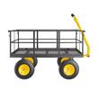 Carucior transport de mare capacitate, 2225 x 760 x 775 mm, Capacitate 635 kg, Otel, Roti gonflabile 13 inch, Laterale detasabile
