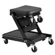 Pat/Scaun pliabil pentru atelier, 3 in 1, max 218 kg, 6 x roti, 1015 x 420 x 180 mm, Negru