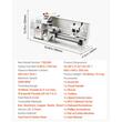 Strung pentru metal 650 W, 14 filete metrice si 10 filete imperiale, 220 x 402 mm, Viteza max ax 2500 rpm