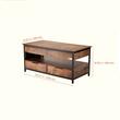 Masuta de cafea Lift Top, 2 in 1 Desktop birou Extensibil, 1000 x 498 x 480 mm, Maro, Lumina ambientala, 2 x 3 prize, 2 x porturi USB, buzunare depozitare