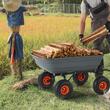 Carucior multifunctional pentru gradina, 1900x635x530mm, Capacitate 272 kg, Cuva PP basculabila, roti cauciuc 10 inch