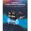 Kit aerograf cu compresor ultra silentios, 23-25 ​​L/min, 120 W, duza 0.3, 0.5 mm, Volum cupe 2/9/22 ml, 6 x vopseluri acrilice