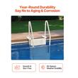 Scara pentru piscine, 4 trepte, balustrade dubla, max 180 kg, dimensiune 874 x 808 x 1985 mm, Alb