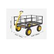 Carucior transport de mare capacitate, 2225 x 760 x 775 mm, Capacitate 635 kg, Otel, Roti gonflabile 13 inch, Laterale detasabile
