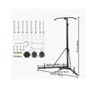 Suport pentru sac de box 2 in 1 cu bara tractiuni, Otel, 118x118x232 cm, Negru, max 65 kg, Inaltime reglabila 180-232 cm
