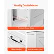 Dulap de baie, 2 usi si 2 sertare, MDF, Alb, 4 rafturi, 300 x 600 x 1100 mm, kit anti-rasturnare