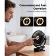 Ventilator portabil cu acumulator si clips de prindere, port USB, 3 x viteze, 8 W, 170 mm, Negru, Lumina Led