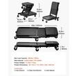 Pat/Scaun pliabil pentru atelier, 3 in 1, max 218 kg, 6 x roti, 1015 x 420 x 180 mm, Negru