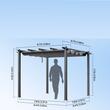 Pavilion cu acoperis retractabil, 2.97 x 2.97 x 2.3 m, impermeabilizare superioara, protectie solara UV50+, Aluminiu/Poliester, Gri