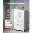 Dulap de baie, 2 usi si 2 sertare, MDF, Alb, 4 rafturi, 300 x 600 x 1100 mm, kit anti-rasturnare