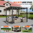 Pavilion cu acoperis retractabil, 2.97 x 2.97 x 2.3 m, impermeabilizare superioara, protectie solara UV50+, Aluminiu/Poliester, Gri