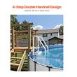Scara pentru piscine, 4 trepte, balustrade dubla, max 180 kg, dimensiune 874 x 808 x 1985 mm, Alb