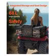 Geanta spate cu burete pentru ATV, Waterproof, Capacitate 68 l, dimensiune 945 x 495 x 345 mm, Camuflaj/Negru