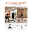 Suport pentru sac de box 2 in 1 cu bara tractiuni, Otel, 118x118x232 cm, Negru, max 65 kg, Inaltime reglabila 180-232 cm