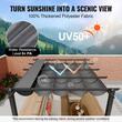 Pavilion cu acoperis retractabil, 2.97 x 2.97 x 2.3 m, impermeabilizare superioara, protectie solara UV50+, Aluminiu/Poliester, Gri