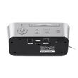 Radio FM cu ceas desteptator, LCD, 2x3 W, 20 posturi memorate, Aluminiu