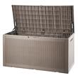 Lada depozitare accesorii gradina pentru exterior 380 l, Rattan artificial, Maro, 1220 x 545 x 623 mm 