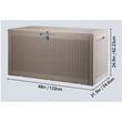 Lada depozitare accesorii gradina pentru exterior 380 l, Rattan artificial, Maro, 1220 x 545 x 623 mm 