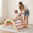 Spatiu de joaca Montessori 9in1 pentru copii, Lemn, Xilofon, Perna, Triunghi, Arc și Rampa, max 68 kg, Anti-rasturnare
