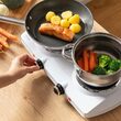 Plita electrica 2500 W, 2 arzatoare, portabila, diametru ochiuri 18 cm si 15 cm, Alba