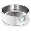 Cantar de bucatarie cu bol Inox 1000 ml, baterie 2x1.5V AAA, capacitate 1g-5kg, Gri/Alb