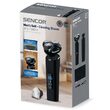 Aparat de ras cu acumulator Li-Ion, 3 capete rotative, oscilante, Lame Inox, 180 min, Trimmer placat cu titan, 5W