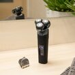 Aparat de ras cu acumulator Li-Ion, 3 capete rotative, oscilante, Lame Inox, 180 min, Trimmer placat cu titan, 5W