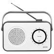 Radio portabil AM/FM, cauciucat, Reglare analogica, Antena telescopica, Alb