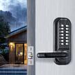 Yala mecanica cu cifru, fara baterii, impermeabila, pentru usi exterior, Zinc/Inox, 202.5 x 143 x 150 mm, Negru