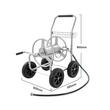 Carucior cu tambur pentru furtun, otel, dimensiune 820 x 565 x 900 mm, maxim 76 m pentru diametru de 5/8 inch