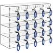 Dulap depozitare telefoane, 20 sloturi, 20 chei, Transparent, Acril, 53 x 18 x 42.5 cm